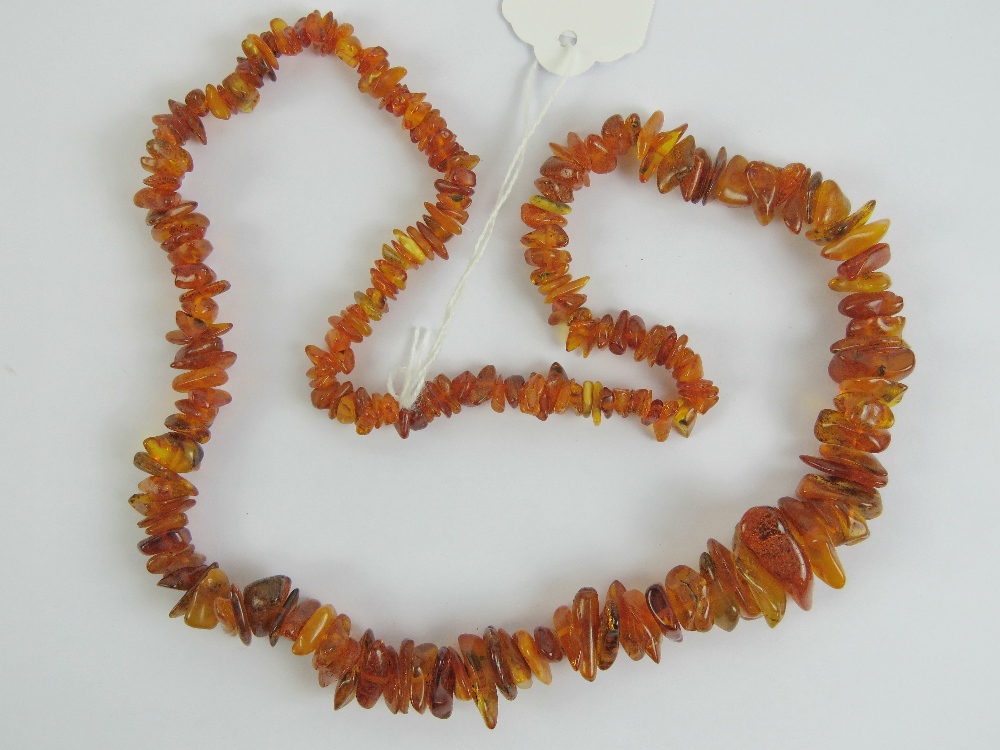 A Baltic amber necklace having graduated