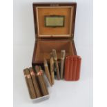 A mahogany case cigar humidor having qua