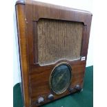 A FERGUSON ART DECO STYLE WALNUT CASED RADIO.