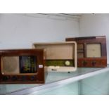 A LARGE EKCO RADIO, A PYE CONTINENTAL RADIO AND ANOTHER PYE RADIO. (3)