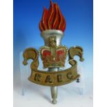 A CAST ALLOY R.A.E.C. MILITARY CREST/ BADGE.