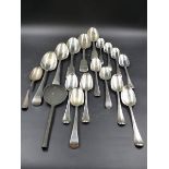 A QUANTITY OF VARIOUSLY HALLMARKED SILVER CUTLERY. GROSS WEIGHT 748grms.