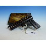 WEBLEY JUNIOR AIR PISTOL 0.177 SERIAL No.J16746 IN ORIGINAL BOX.