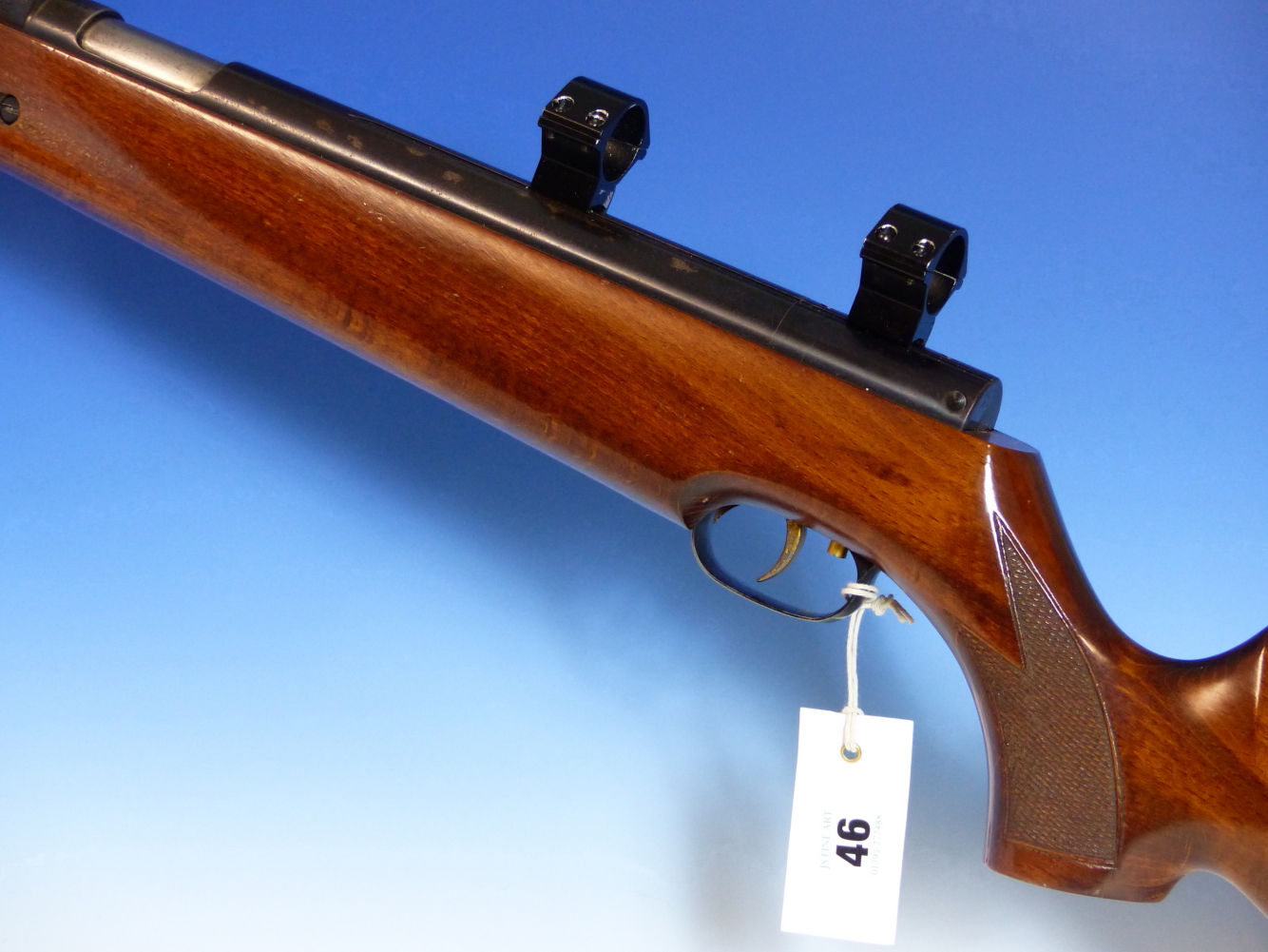 WEIHRAUCH HW97K AIR RIFLE 0.177 SERIAL No.1508055 WITH TELESCOPIC SIGHT MOUNTS AND SLIP.