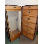 A VERY LARGE EARLY 20TH CENTURY AUSTRIAN CABIN TRUNK / WARDROBE TRUNK BY WURZL & SOHNE (WEIN) WITH