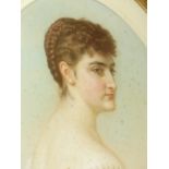 EDMUND HAVELL. 19th.C.BRITISH. PORTRAIT OF A LADY, SIGNED AND DATED 1885, WATERCOLOUR, FRAMED. 60