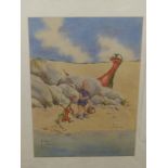 LAWSON WOOD (1878-1957) A DAY AT THE BEACH, SIGNED AND DATED 1907, WATERCOLOUR. 36.5 x 25.5cms.