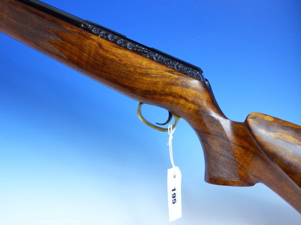 A RARE HAND MADE ISP SPARTAN AIR RIFLE 0.177 SERIAL No.587.- FIGURED ENGLISH WALNUT STOCKED- - Image 15 of 18