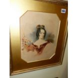 SKINNER. PORTRAIT OF A LADY, HER HAIR IN RINGLETS, SIGNED AND DATED 1857, WATERCOLOUR, FRAMED. 31