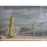 FELIX KELLY. (1916-1994) ARR. DRIFTER AND PADDLE STEAMERS, LITHOGRAPH PRINTED 1946 FOR SCHOOL