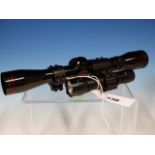 SIMMONS 4 x 32 SCOPE, FLASHLIGHT AND MOUNTS