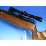 A RARE THE PARK RIFLE Co. AIR RIFLE, SERIAL No.1186 WITH SILENCER, - SIMMONS 4 x 32.TELESCOPIC