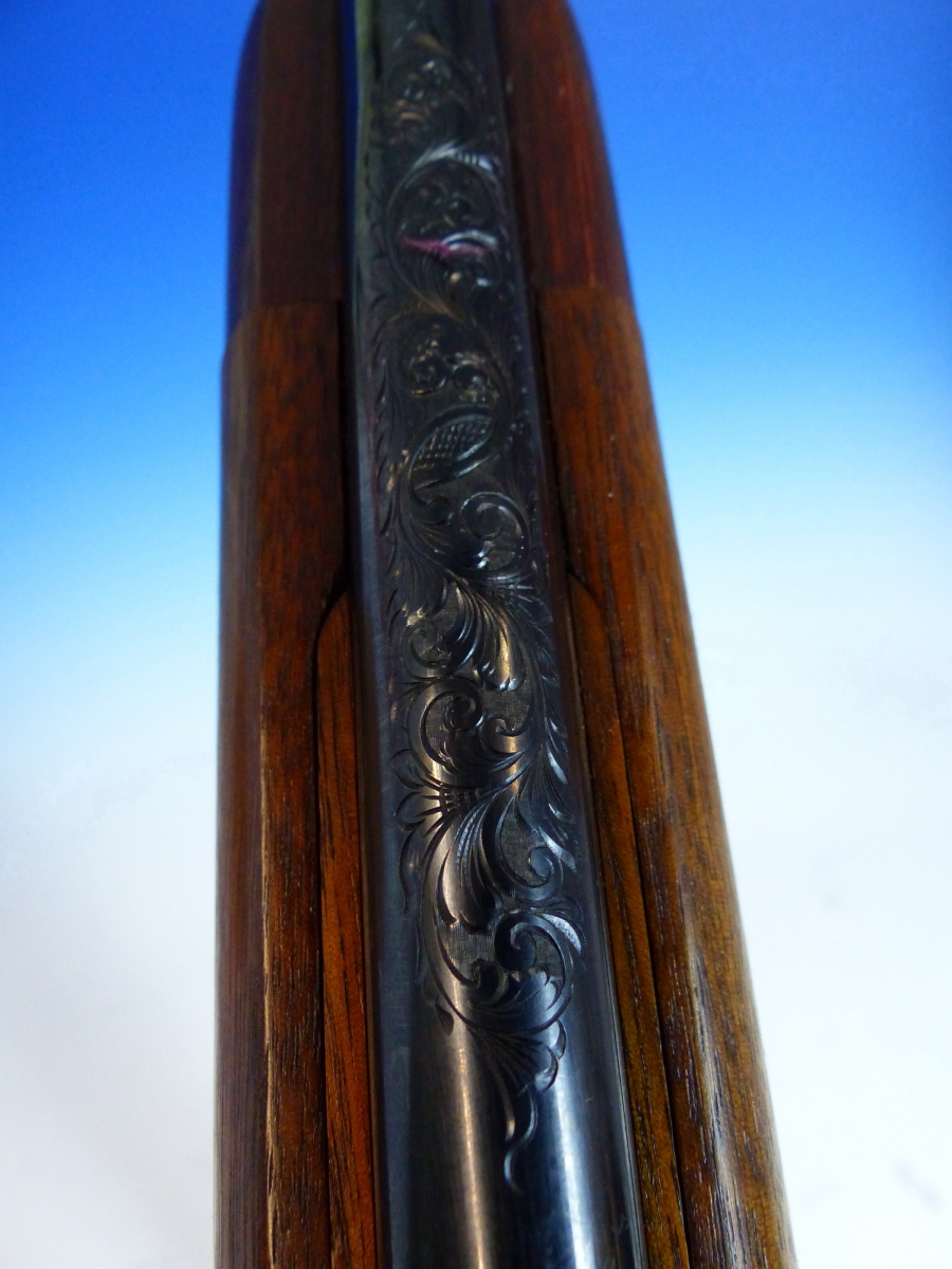 A RARE HAND MADE ISP SPARTAN AIR RIFLE No.10 WITH LEATHER STRAP. AMERICAN WALNUT STOCK ENGRAVED - Image 17 of 17