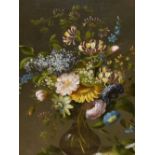 JAMES LAMBERT JUNIOR. (1741-1799) A PAIR OF FLORAL STILL LIFES, BOTH SIGNED AND DATED, OIL ON