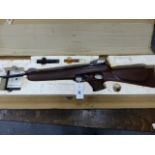 BSA BUCCANEER AIR RIFLE 0.177 SERIAL No. AA01390 WITH ORIGINAL PACKAGING, OIL AND PELLETS.