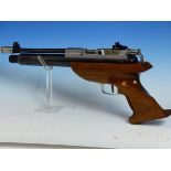 A RARE AIR ARMS PP1 .177 AIR PISTOL ( PRECHARGED) SERIAL NUMBER 0009 ( OF AROUND ONLY 50 MADE)