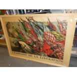 A VINTAGE FRENCH EARLY 20th.C.COLOUR POSTER COMMEMORATING THE END OF THE WWI. 78.5 x 113cms.