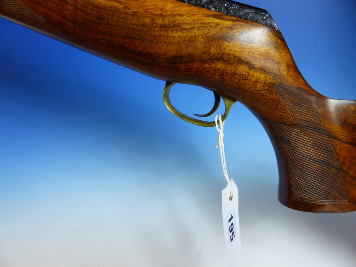 A RARE HAND MADE ISP SPARTAN AIR RIFLE 0.177 SERIAL No.587.- FIGURED ENGLISH WALNUT STOCKED- - Image 14 of 18