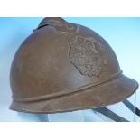 A WWI RUSSIAN ARTILLERY HELMET.