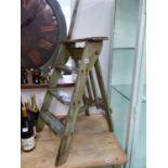 A SET OF PAINTED PINE SCULLERY STEPS.