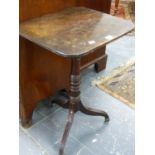 A GEORGIAN MAHOGANY TRIPOD TABLE, THE TOP 48 x 43 x H.73cms.