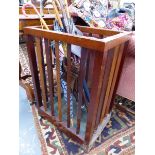 AN INTERESTING ARTS AND CRAFTS STYLE MAHOGANY STICKSTAND. H.64cms.