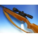 DIANA 34 AIR RIFLE 0.177 SERIAL No.1104414 WITH SCOPE RWS CLASSIC 4-12 x 40 AND LEATHER STRAP.