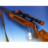 WEIHRAUCH HW55 AIR RIFLE 0.177 SERIAL No.849201 WITH TYROLEAN WALNUT STOCK, PECAR BERLIN 3-7