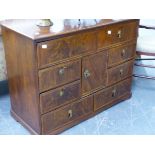 AN 18th.C.AND LATER NEST OF DRAWERS WITH CENTRAL CUPBOARD. W.85 x H.65 x D.40cms.
