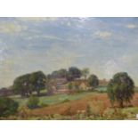 EARLY 20th.C.ENGLISH IMPRESSIONIST SCHOOL. HAYMAKING, OIL ON CANVAS. 71 x 92cms.