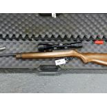 RIFLE RUGUR 10-22 SEMI AUTOMATIC SERIAL NUMBER 358151164. C/W TELESCIPIC SIGHT AND SOUND MODERATOR A