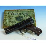 WEBLEY SENIOR AIR PISTOL 0.177 SERIAL No.516536 IN ORIGINAL BOX.