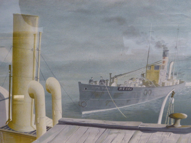 FELIX KELLY. (1916-1994) ARR. DRIFTER AND PADDLE STEAMERS, LITHOGRAPH PRINTED 1946 FOR SCHOOL - Image 2 of 7