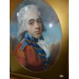 ENGLISH SCHOOL AFTER JOHN RUSSELL.(1745-1806) AN OVAL PORTRAIT OF CAPTAIN HARVEY, ROYAL WELSH