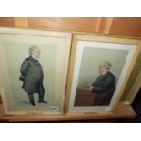 FOUR VINTAGE SPY VANITY FAIR COLOUR PRINTS OF NOTABLE GENTLEMEN INCLUDING WILLIAM BROADBENT,