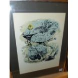 GERTRUDE HERMES. (1901-1938) ARR. WATER LILY, PENCIL SIGNED LIMITED EDITION COLOUR PRINT. 40 x