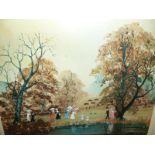 AFTER HELEN BRADLEY (1900-1979) ARR- AUTUMN, A PENCIL SIGNED COLOURED PRINT. 25.5 x 32cms.