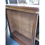 A VICTORIAN MAHOGANY OPEN BOOKCASE. W.92 x H.102 x D.28cms.