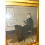 AFTER JAMES MCNEIL WHISTLER. PORTRAIT OF THOMAS CARLYLE, COLOUR PRINT TOGETHER WITH AN EASTERN