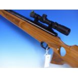 THEOBEN SLR98 GRAND PRIX AIR RIFLE 0.177 SERIAL No.98/1050 WITH TELESCOPIC SIGHT AND WALNUT