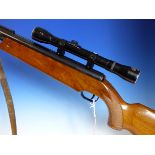 FEINWERKBAU SPOERT 127 AIR RIFLE 0.22 SERIAL No.29277 WITH LEATHER STRAP AND PECAR SCOPE.