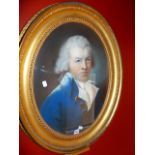 ENGLISH SCHOOL AFTER JOHN RUSSELL.(1745-1806) AN OVAL PORTRAIT OF JAMES UPTON TRIP OF HUNTSPILL,