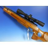 WEIRAUCH HW80 AIR RIFLE SERIAL No.931508 WITH SIMMONS WHITETALL 3.5 10 x 40 WITH CUSTOM WALNUT