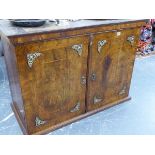 AN 18th.C.WALNUT TWO DOOR CABINET WITH PART FITTED INTERIOR. W.107 x H.76 x D.47cms.