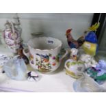 A COLLECTION OF HEREND AND OTHER HUNGARIAN PORCELAINS TO INCLUDE A BRIDEGROOM FIGURE. H.13cms, A
