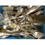 A LARGE AND VARIED QUANTITY OF CONTINENTAL SILVER CUTLERY WITH VARIOUS MARKS.