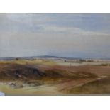 THOMAS COLMAN DIBDIN. 91818-1893) DOWNLAND LANDSCAPE, SIGNED WATERCOLOUR. 24 x 33cms.