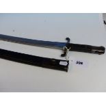 AN 1856 PATTERN SWORD BAYONET WITH SCABBARD.