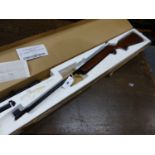 BSA METEOR AIR RIFLE 0.22 SERIAL No.TH36P96 WITH SCOPE, ORIGINAL BOX AND INSTRUCTIONS.