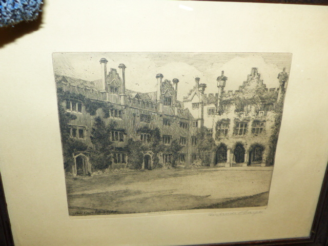 CAMBRIDGE COLLEGE. A SET OF FIVE OAK FRAMED ETCHINGS, EACH PENCIL SIGNED GERTRUDE HAYES TOGETHER - Image 14 of 16